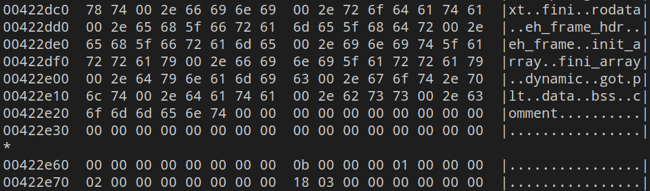 Heap section header