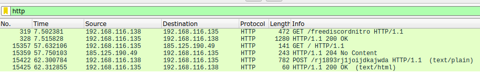 HTTP filter in WireShark